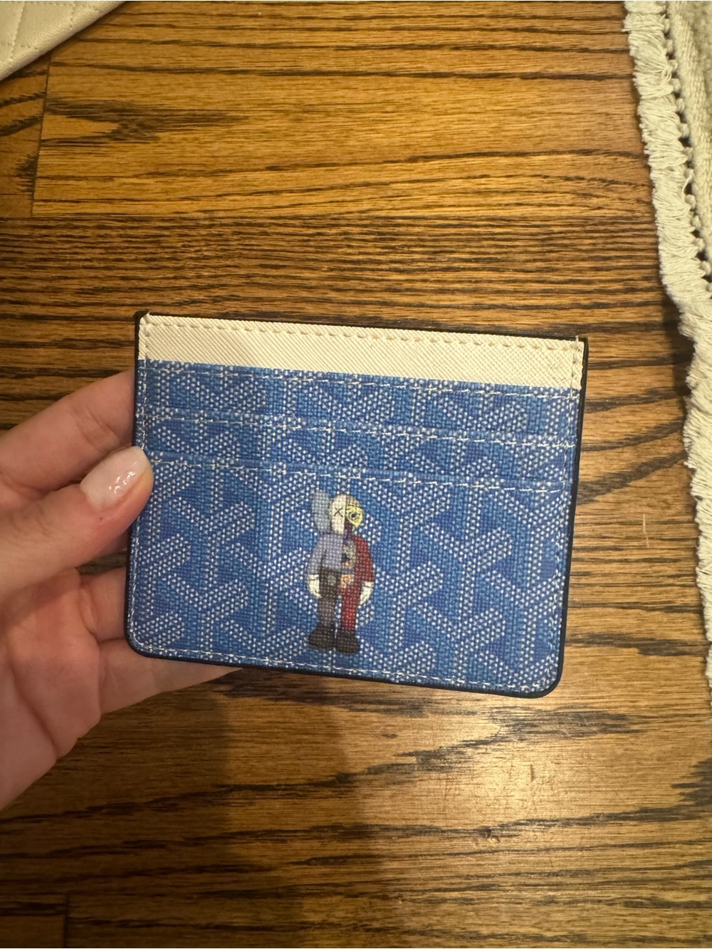 Blue Patterned Card Holder with Character Motif